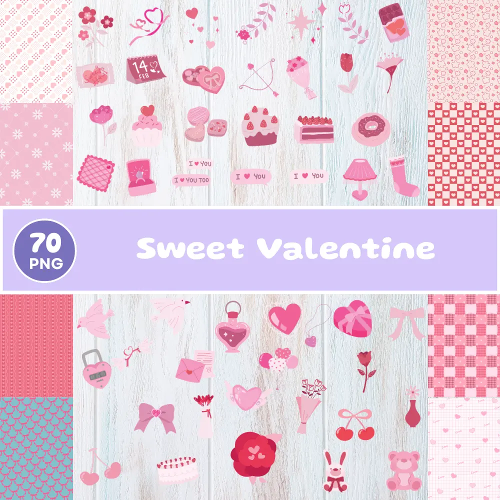 valentine bundle, love clipart, romantic graphics, png valentine pack,