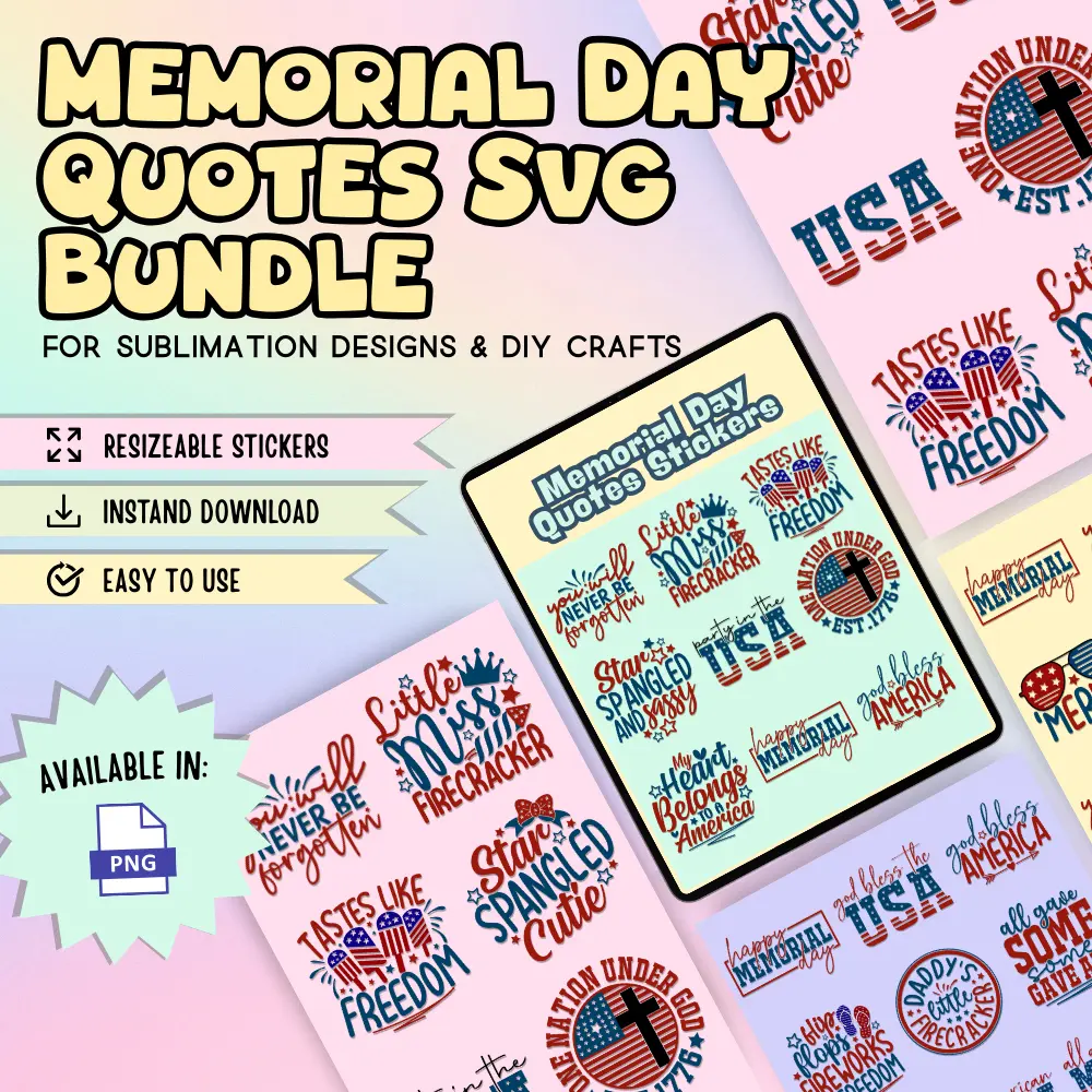 Memorial Day Quotes Svg Bundle Png